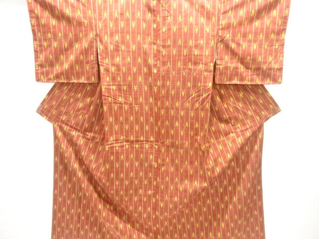 JAPANESE KIMONO / TSUMUGI / WOVEN ARROW FEATHER